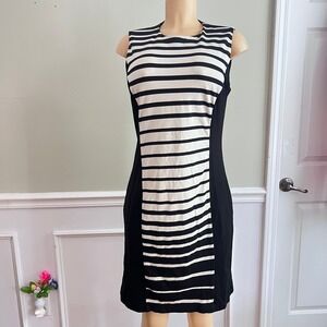 J McLaughlin Dress Sheath Medium Shift Black Sleeveless Quiet Luxury Old Money